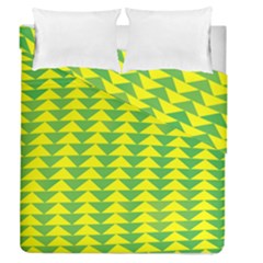 Arrow Triangle Green Yellow Duvet Cover Double Side (queen Size) by Mariart