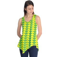 Arrow Triangle Green Yellow Sleeveless Tunic by Mariart