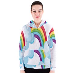 Could Rainbow Red Yellow Green Blue Purple Women s Zipper Hoodie by Mariart