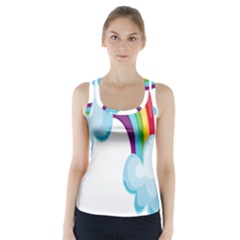 Could Rainbow Red Yellow Green Blue Purple Racer Back Sports Top by Mariart