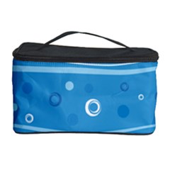 Blue Circle Line Waves Cosmetic Storage Case by Mariart