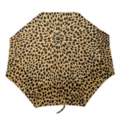 Cheetah Skin Spor Polka Dot Brown Black Dalmantion Folding Umbrellas by Mariart