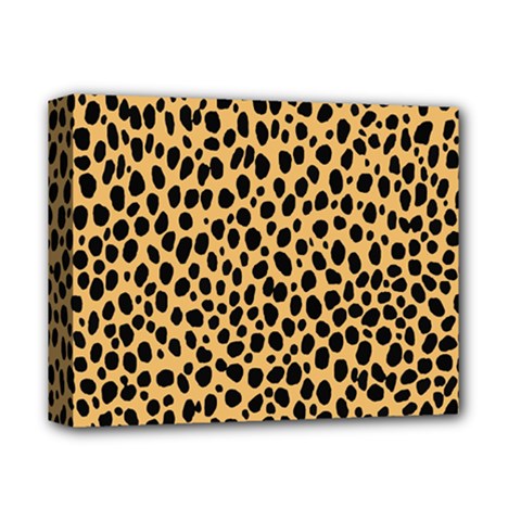 Cheetah Skin Spor Polka Dot Brown Black Dalmantion Deluxe Canvas 14  X 11  by Mariart