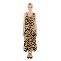 Cheetah Skin Spor Polka Dot Brown Black Dalmantion Sleeveless Maxi Dress by Mariart