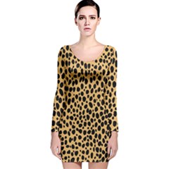 Cheetah Skin Spor Polka Dot Brown Black Dalmantion Long Sleeve Velvet Bodycon Dress by Mariart