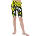 Flower Floral Sakura Yellow Green Leaf Kids  Mid Length Swim Shorts View1