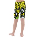 Flower Floral Sakura Yellow Green Leaf Kids  Mid Length Swim Shorts View2