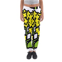 Flower Floral Sakura Yellow Green Leaf Women s Jogger Sweatpants by Mariart