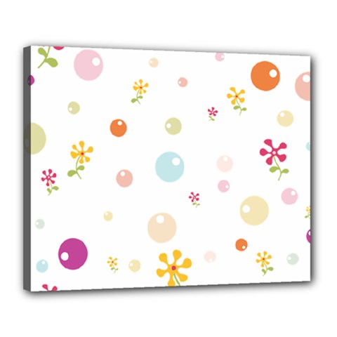 Flower Floral Star Balloon Bubble Canvas 20  X 16  by Mariart