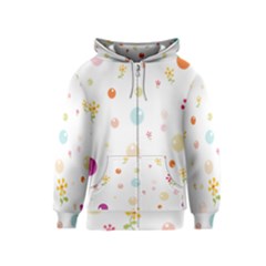 Flower Floral Star Balloon Bubble Kids  Zipper Hoodie by Mariart