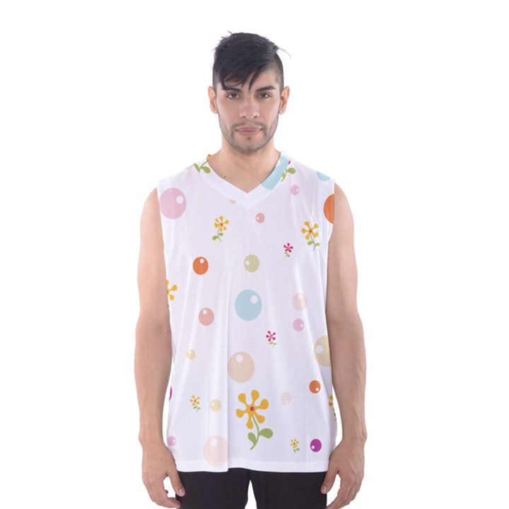 Flower Floral Star Balloon Bubble Men s Basketball Tank Top