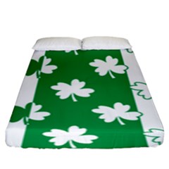 Flower Green Shamrock White Fitted Sheet (king Size) by Mariart