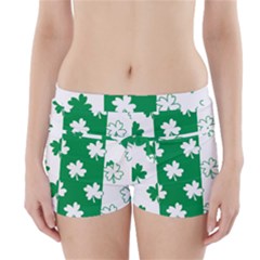 Flower Green Shamrock White Boyleg Bikini Wrap Bottoms by Mariart