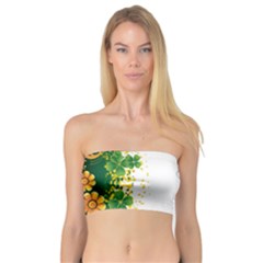 Flower Shamrock Green Gold Bandeau Top by Mariart