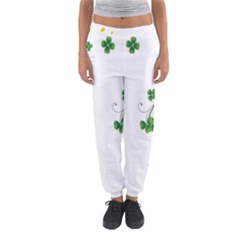 Flower Shamrock Green Gold Women s Jogger Sweatpants by Mariart