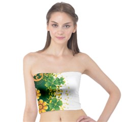 Flower Shamrock Green Gold Tube Top by Mariart