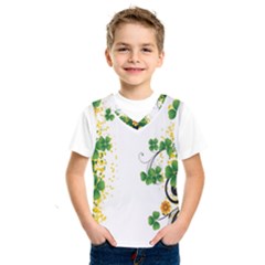 Flower Shamrock Green Gold Kids  Sportswear by Mariart