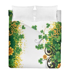 Flower Shamrock Green Gold Duvet Cover Double Side (full/ Double Size) by Mariart