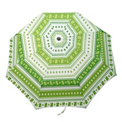 Flower Floral Green Shamrock Folding Umbrellas by Mariart