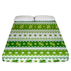 Flower Floral Green Shamrock Fitted Sheet (king Size) by Mariart