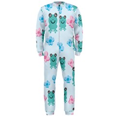 Frog Green Pink Flower Onepiece Jumpsuit (men) 