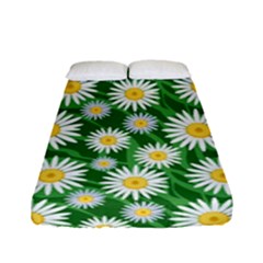 Flower Sunflower Yellow Green Leaf White Fitted Sheet (full/ Double Size) by Mariart