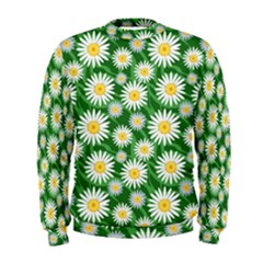 Flower Sunflower Yellow Green Leaf White Men s Sweatshirt by Mariart