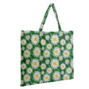 Flower Sunflower Yellow Green Leaf White Zipper Large Tote Bag View2