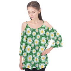 Flower Sunflower Yellow Green Leaf White Flutter Tees