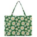 Flower Sunflower Yellow Green Leaf White Medium Zipper Tote Bag View1