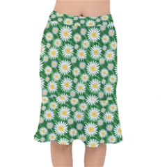 Flower Sunflower Yellow Green Leaf White Mermaid Skirt