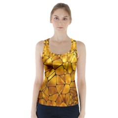 Gold Racer Back Sports Top by Mariart