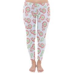 Flower Floral Red Star Sunflower Classic Winter Leggings by Mariart