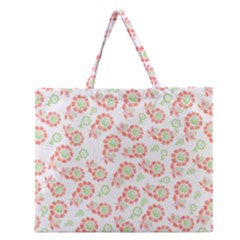 Flower Floral Red Star Sunflower Zipper Large Tote Bag by Mariart