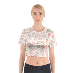 Flower Floral Red Star Sunflower Cotton Crop Top by Mariart