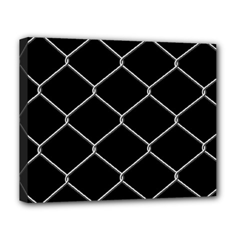 Iron Wire White Black Deluxe Canvas 20  X 16   by Mariart