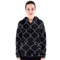 Iron Wire White Black Women s Zipper Hoodie by Mariart