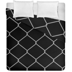 Iron Wire White Black Duvet Cover Double Side (california King Size) by Mariart