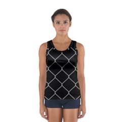 Iron Wire White Black Women s Sport Tank Top  by Mariart