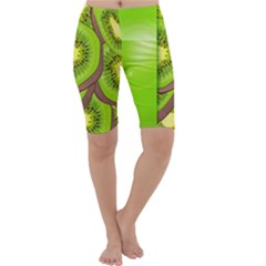 Fruit Slice Kiwi Green Cropped Leggings  by Mariart