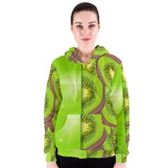 Fruit Slice Kiwi Green Women s Zipper Hoodie by Mariart