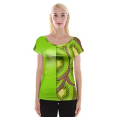 Fruit Slice Kiwi Green Women s Cap Sleeve Top by Mariart