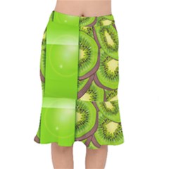 Fruit Slice Kiwi Green Mermaid Skirt by Mariart