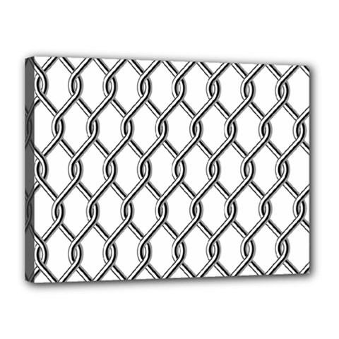 Iron Wire Black White Canvas 16  X 12  by Mariart