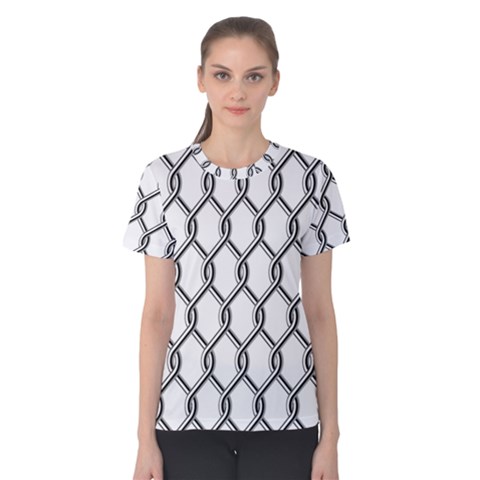 Iron Wire Black White Women s Cotton Tee by Mariart