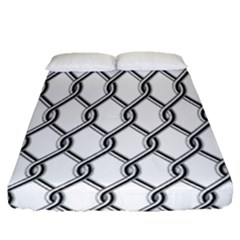 Iron Wire Black White Fitted Sheet (queen Size) by Mariart