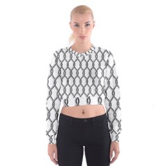 Iron Wire Black White Cropped Sweatshirt by Mariart