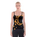 Moon Star Space Orange Black Light Night Circle Polka Spaghetti Strap Top View1