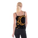 Moon Star Space Orange Black Light Night Circle Polka Spaghetti Strap Top View2