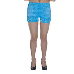 Leaf Blue Snow Circle Polka Star Skinny Shorts by Mariart